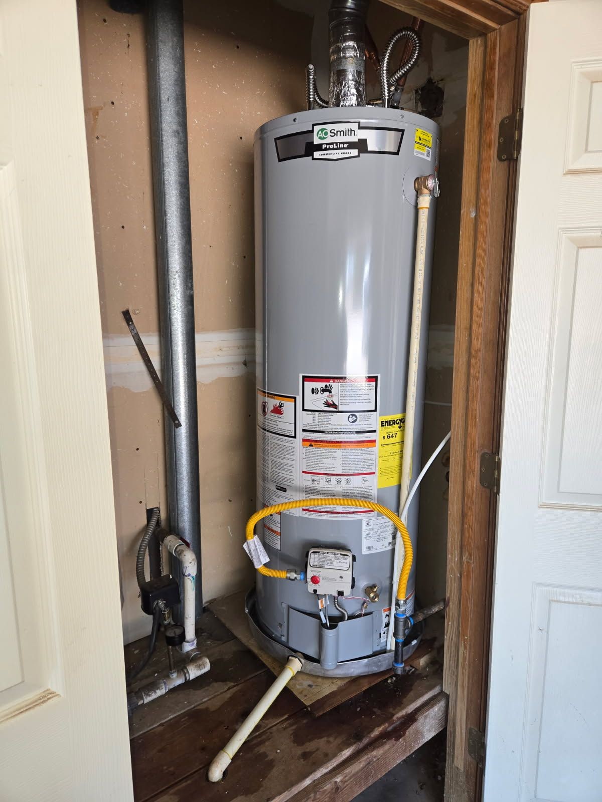 hot water tank install